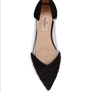 Valentino Garavani B-Drape Suede Ballet Flats Nero